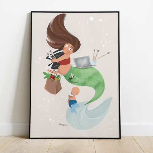 Poster Mermaid Mum